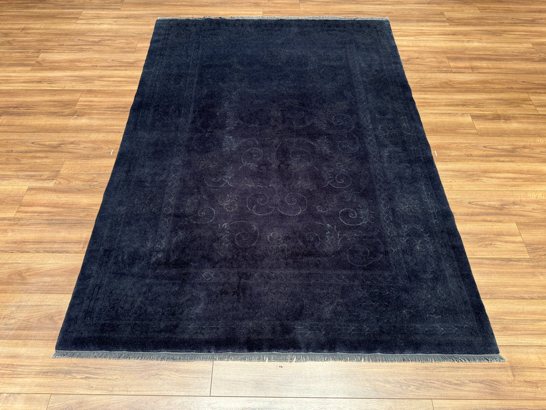 Obison Original Hand Woven Black Wool Bamboo Carpet 170x239 4.06 Square Meters - 5x8 ft