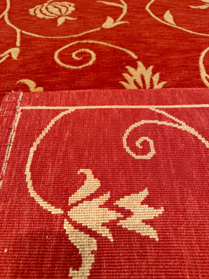 Dalyana Original Hand Woven Red Wool Bamboo Carpet 172x232 3.99 Square Meters - 5x8 ft