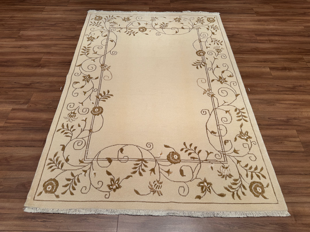 Almira Orjinal El Dokuması Krem Yün Halı 170x242 4.11 Metrekare - 5x8 ft