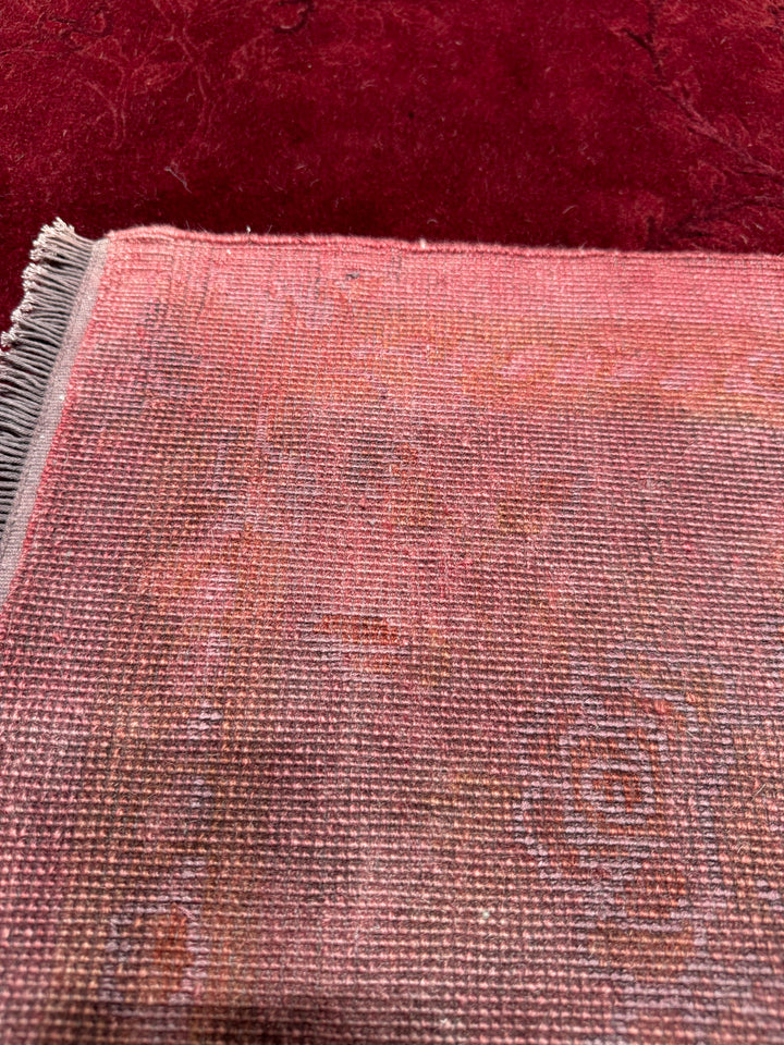 Obison Original Hand Woven Red Wool Bamboo Carpet 174x241 4.19 Square Meters - 5x8 ft