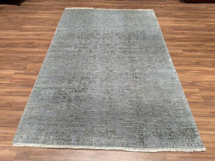 New Diamond Original Hand Woven Gray Wool Bamboo Carpet 186x274 5.10 Square Meters - 6x9 ft