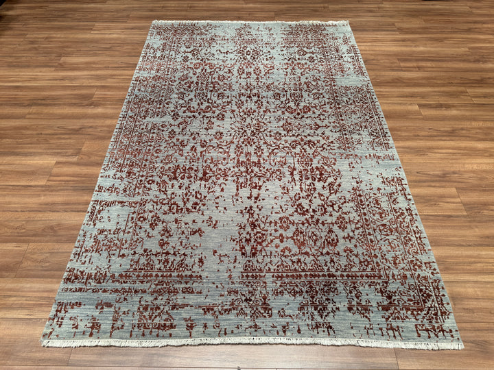 New Diamond Original Hand Woven Gray Brown Wool Bamboo Carpet 182x277 5.04 Square Meters - 6x9 ft