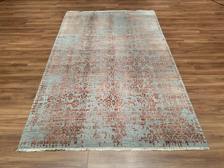 New Diamond Original Hand Woven Gray Brown Wool Bamboo Carpet 182x277 5.04 Square Meters - 6x9 ft