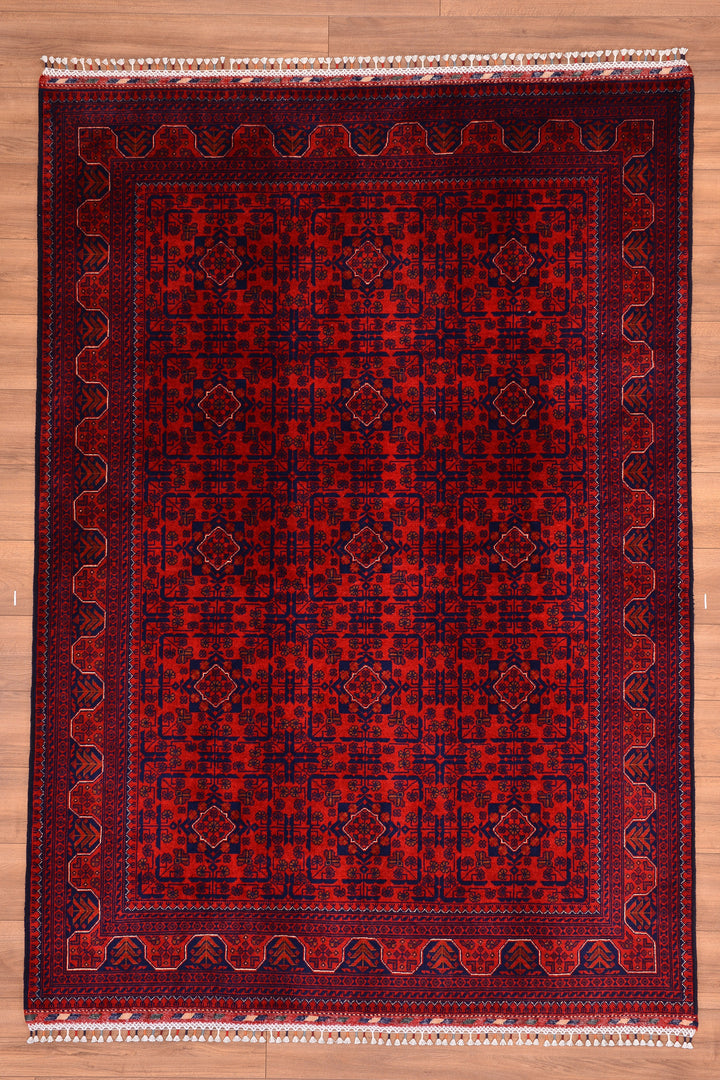 Afghan Carpet Hamyap Original Hand Woven Vegetable Dyed Wool 166x235 3.90 Square Meters - 5x7 ft