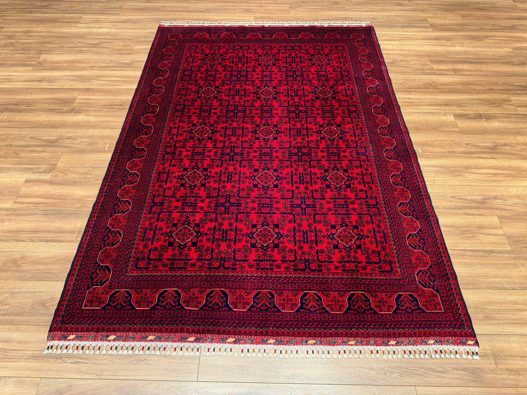 Afghan Carpet Hamyap Original Hand Woven Vegetable Dyed Wool 166x235 3.90 Square Meters - 5x7 ft