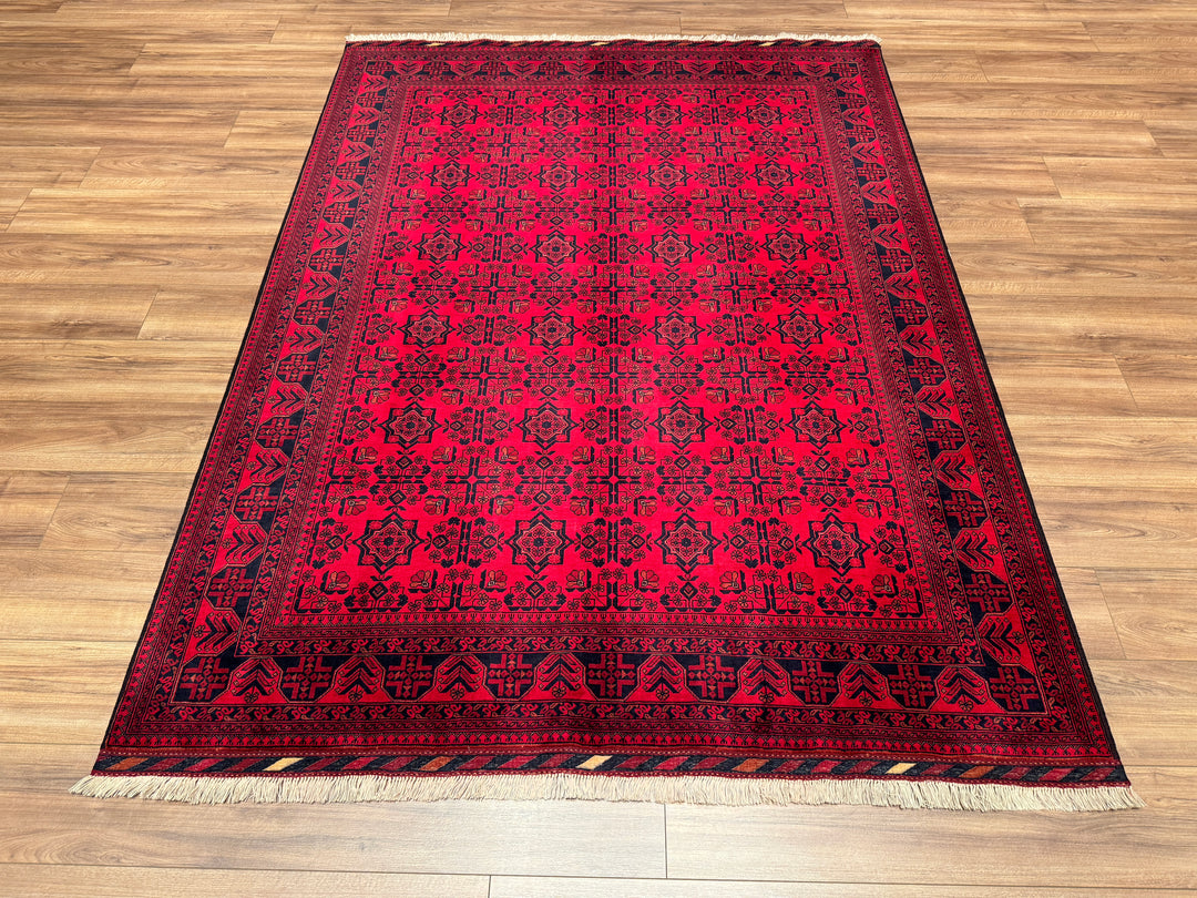 Afghan Carpet Bilcik Original Hand Woven Vegetable Dyed Wool 175x229 4.01 Square Meters - 6x8 ft