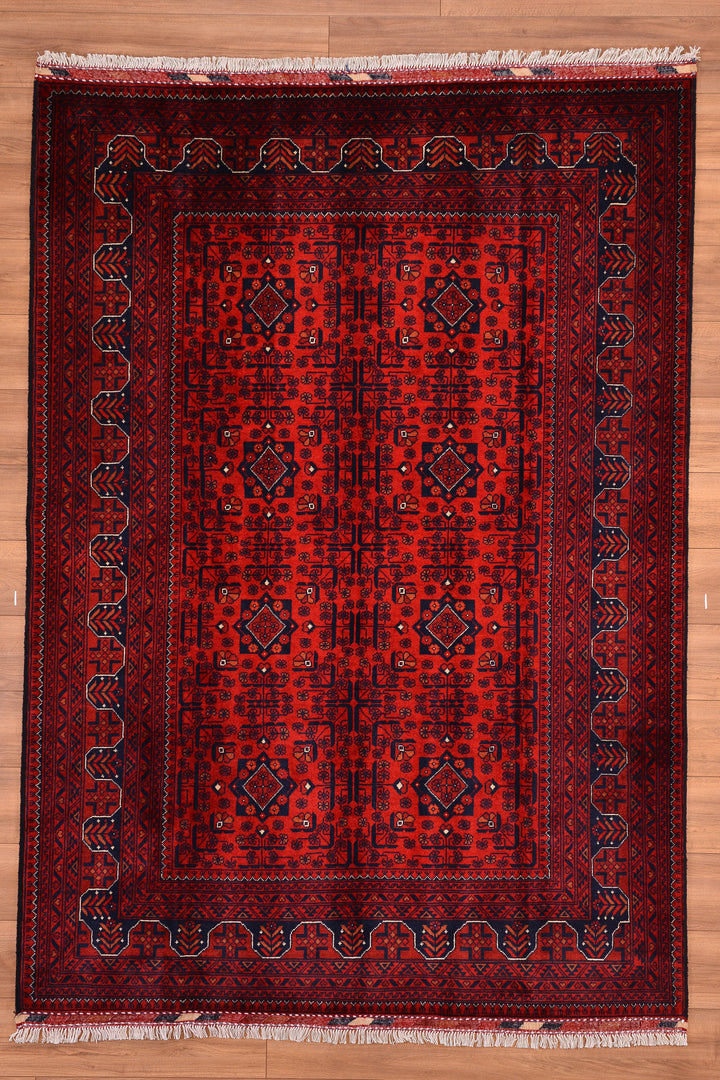 Afghan Carpet Hamyap Original Hand Woven Vegetable Dyed Wool 167x236 3.94 Square Meters - 5x8 ft