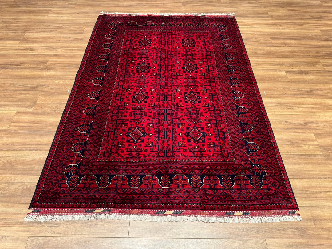 Afghan Carpet Hamyap Original Hand Woven Vegetable Dyed Wool 167x236 3.94 Square Meters - 5x8 ft