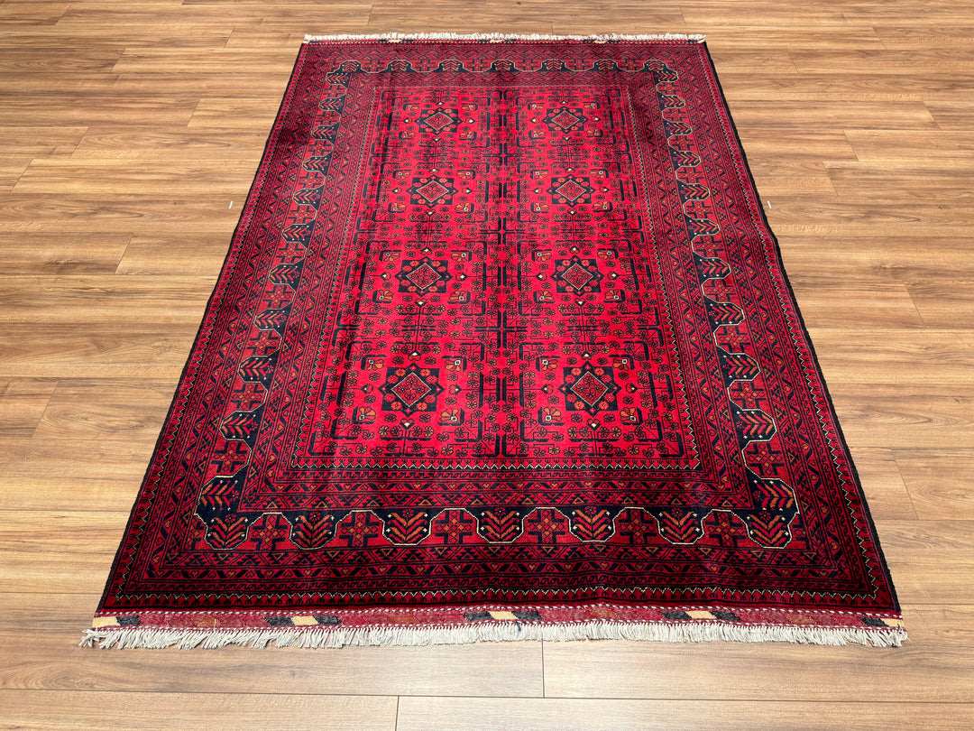 Afgan Halısı Hamyap Orjinal El Dokuması Kök Boya Yün 167x236 3.94 Metrekare - 5x8 ft