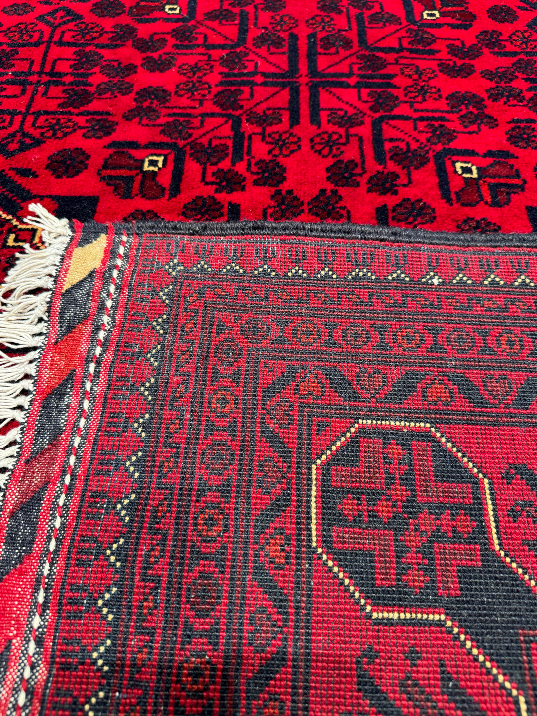 Afghan Carpet Hamyap Original Hand Woven Vegetable Dyed Wool 158x229 3.62 Square Meters - 5x7 ft