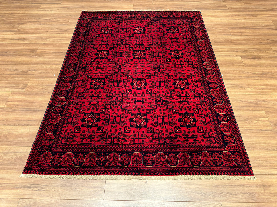 Afghan Carpet Khall Original Hand Woven Vegetable Dyed Wool 170x232 3.94 Square Meters - 5x7 ft