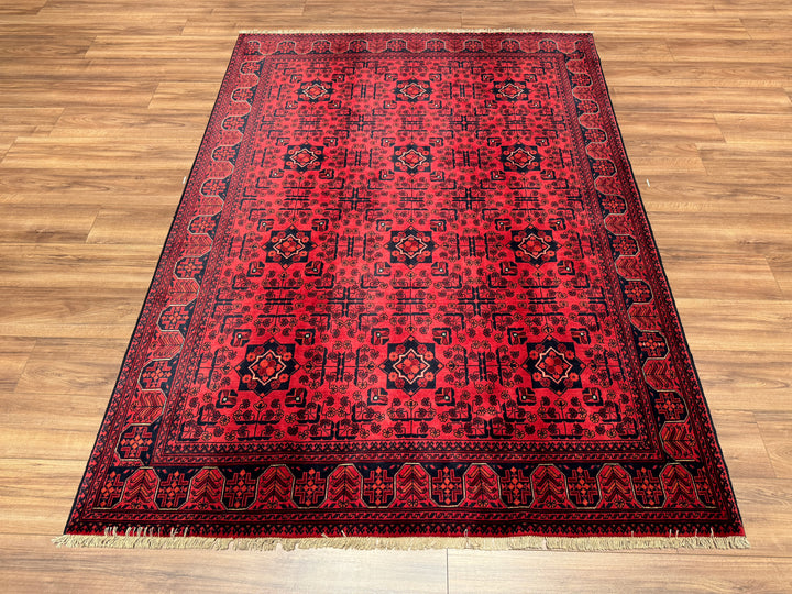 Afghan Carpet Khall Original Hand Woven Vegetable Dyed Wool 170x232 3.94 Square Meters - 5x7 ft