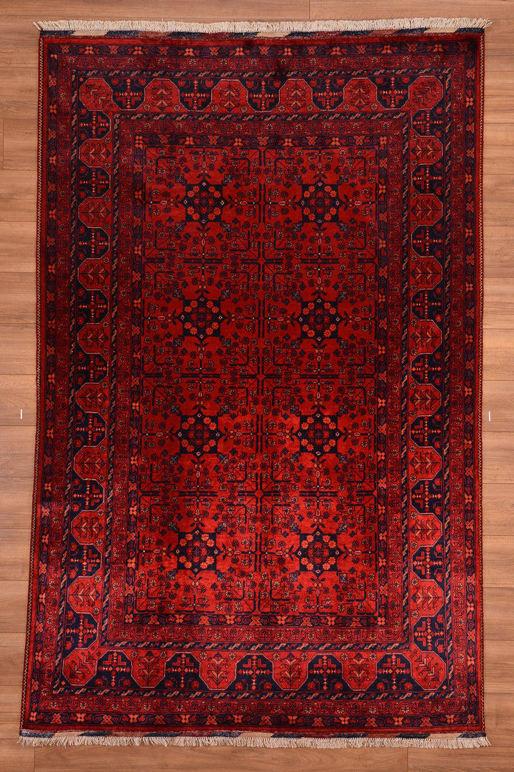 Afghan Carpet Khall Original Hand Woven Vegetable Dyed Wool 165x257 4.24 Square Meters - 5x8 ft