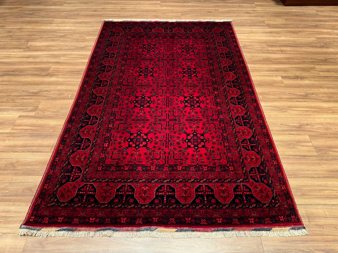 Afghan Carpet Khall Original Hand Woven Vegetable Dyed Wool 165x257 4.24 Square Meters - 5x8 ft