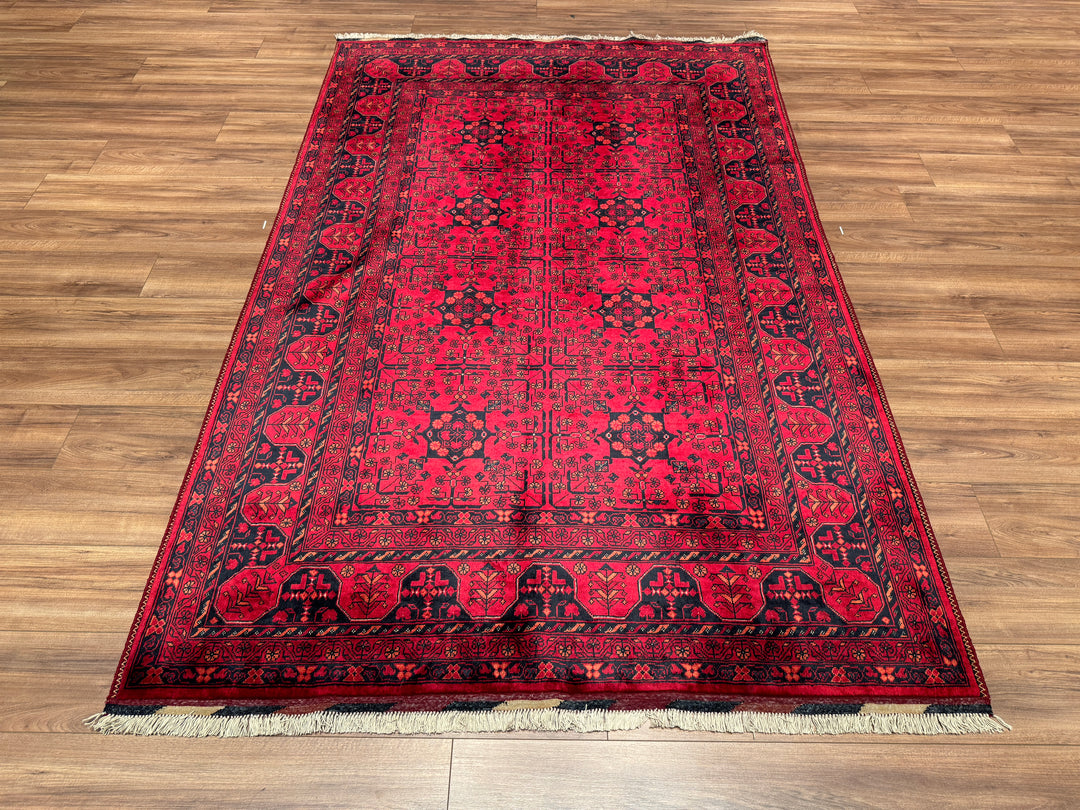 Afghan Carpet Khall Original Hand Woven Vegetable Dyed Wool 165x257 4.24 Square Meters - 5x8 ft