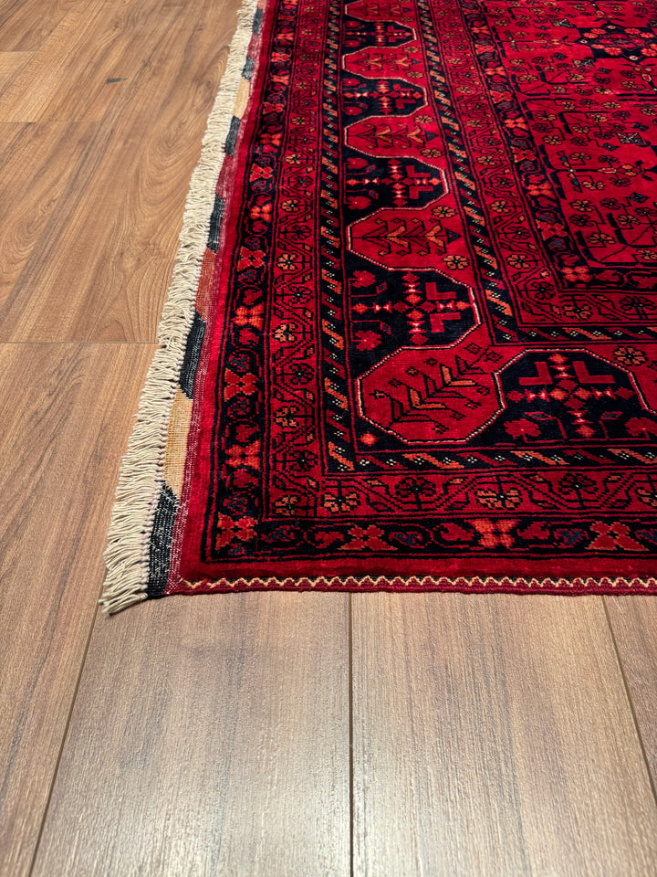 Afghan Carpet Khall Original Hand Woven Vegetable Dyed Wool 165x257 4.24 Square Meters - 5x8 ft