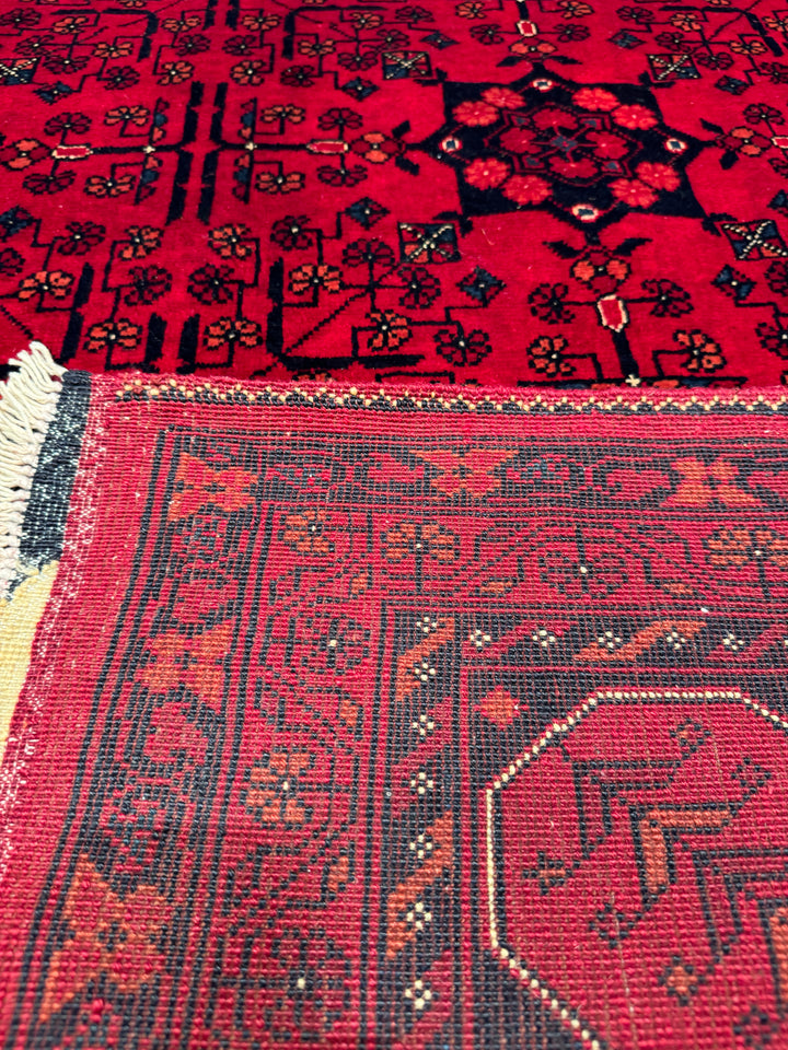 Afghan Carpet Khall Original Hand Woven Vegetable Dyed Wool 165x257 4.24 Square Meters - 5x8 ft