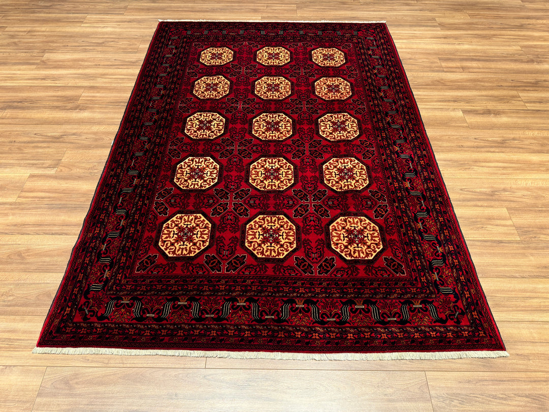 Afghan Carpet Bilcik Original Hand Woven Vegetable Dyed Wool 175x252 4.41 Square Meters - 6x8 ft