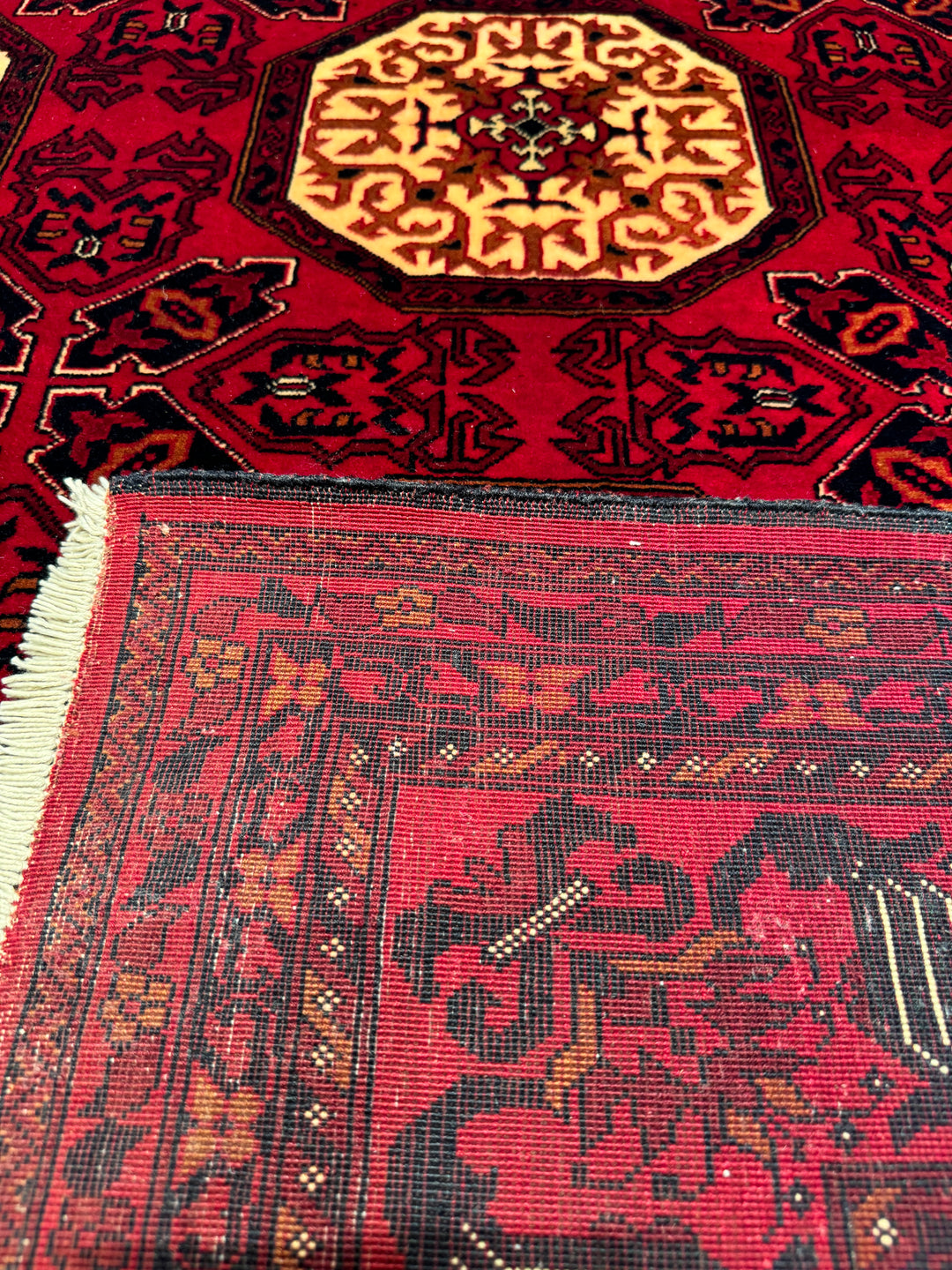 Afghan Carpet Bilcik Original Hand Woven Vegetable Dyed Wool 175x252 4.41 Square Meters - 6x8 ft