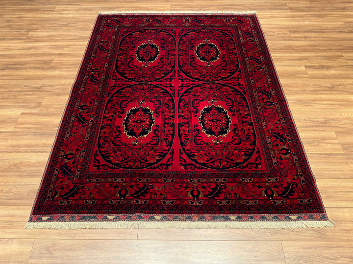 Afghan Carpet Bilcik Original Hand Woven Vegetable Dyed Wool 177x230 4.07 Square Meters - 6x8 ft