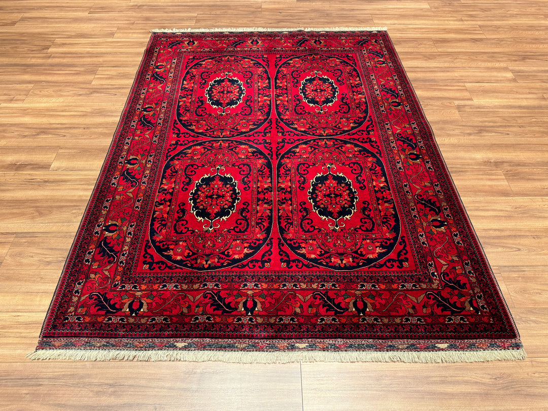 Afghan Carpet Bilcik Original Hand Woven Vegetable Dyed Wool 177x230 4.07 Square Meters - 6x8 ft