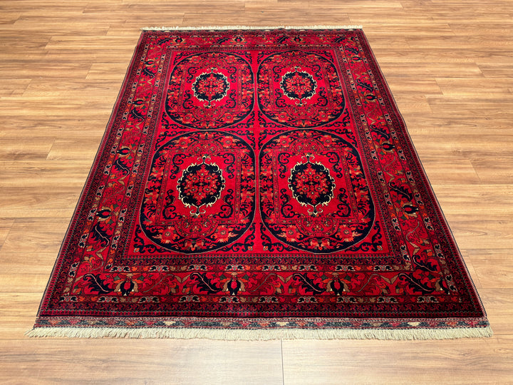 Afghan Carpet Bilcik Original Hand Woven Vegetable Dyed Wool 177x230 4.07 Square Meters - 6x8 ft