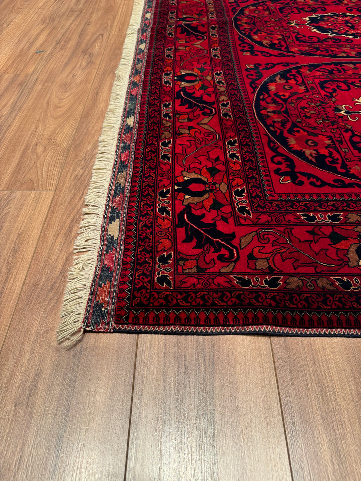 Afghan Carpet Bilcik Original Hand Woven Vegetable Dyed Wool 177x230 4.07 Square Meters - 6x8 ft