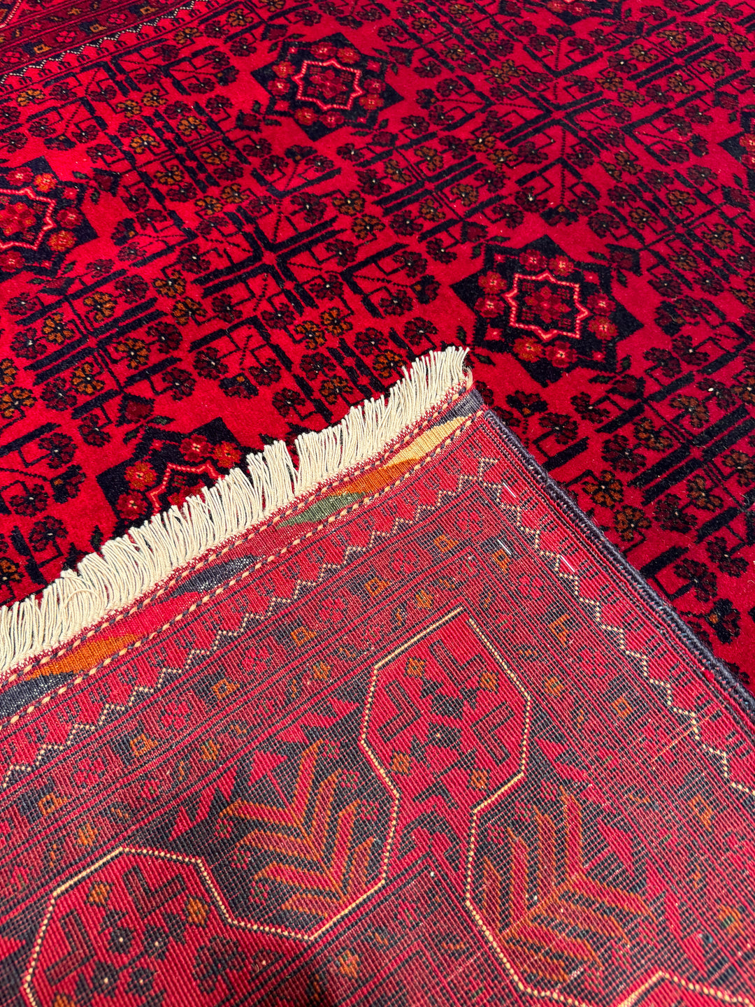 Afghan Carpet Bilcik Original Hand Woven Vegetable Dyed Wool 172x235 4.04 Square Meters - 6x8 ft