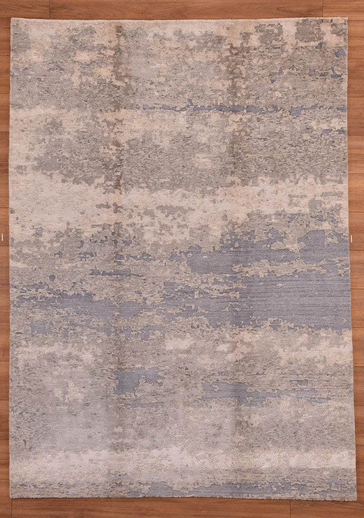 New Diamond Original Hand Woven Gray Wool Bamboo Carpet 170x240 4.08 Square Meters - 5x8 ft