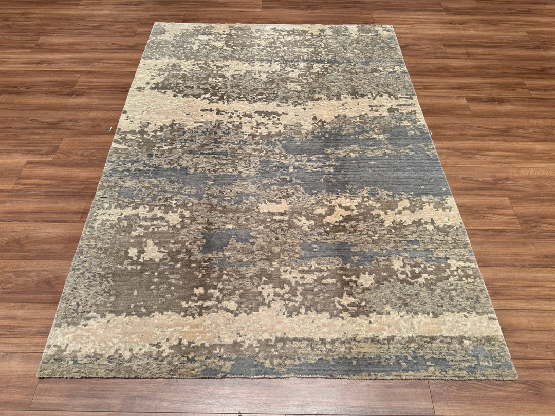 New Diamond Original Hand Woven Gray Wool Bamboo Carpet 170x240 4.08 Square Meters - 5x8 ft