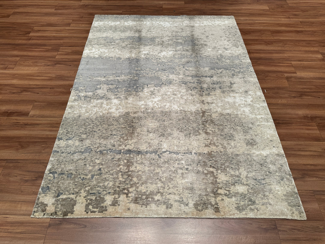 New Diamond Original Hand Woven Gray Wool Bamboo Carpet 170x240 4.08 Square Meters - 5x8 ft