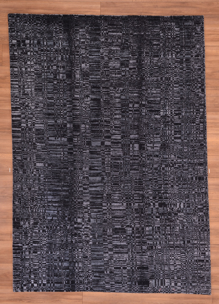 New Diamond Original Hand Woven Black Wool Bamboo Carpet 172x244 4.20 Square Meters - 5x8 ft