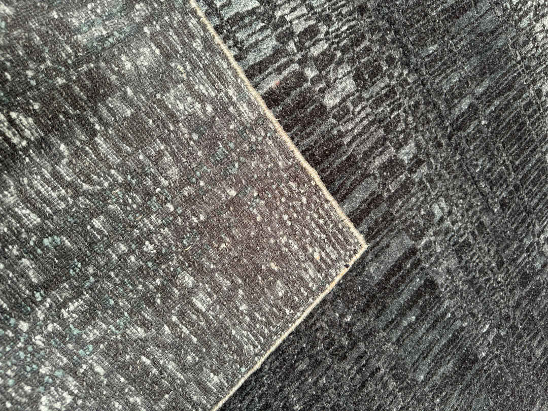 New Diamond Original Hand Woven Black Wool Bamboo Carpet 172x244 4.20 Square Meters - 5x8 ft