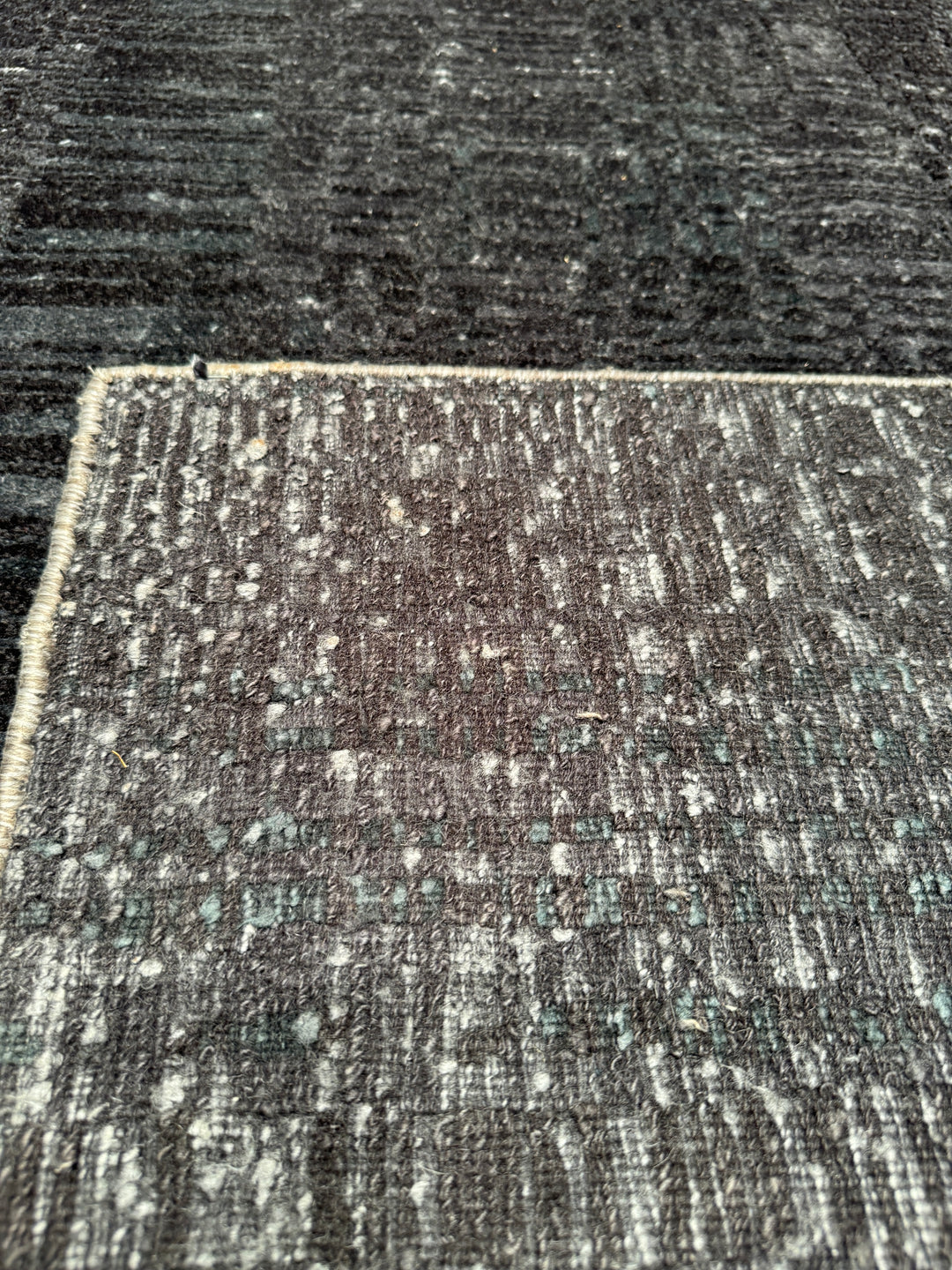 New Diamond Original Hand Woven Black Wool Bamboo Carpet 172x244 4.20 Square Meters - 5x8 ft