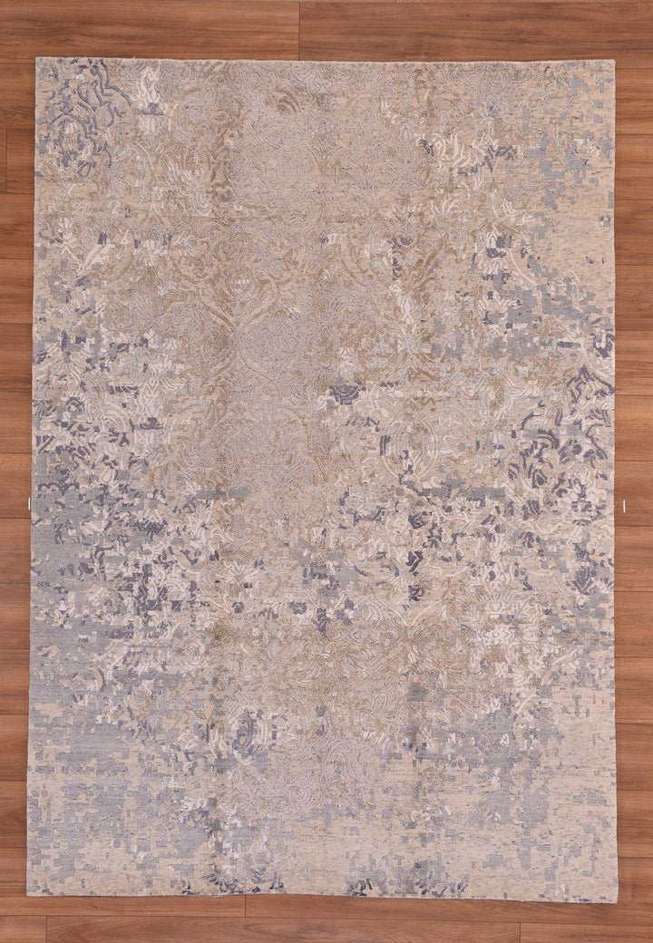 New Diamond Original Hand Woven Gray Wool Bamboo Carpet 170x245 4.17 Square Meters - 5x8 ft