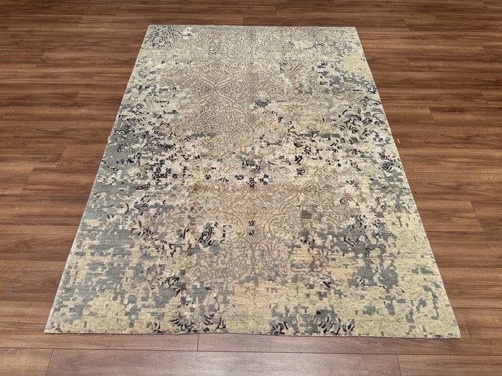 New Diamond Original Hand Woven Gray Wool Bamboo Carpet 170x245 4.17 Square Meters - 5x8 ft