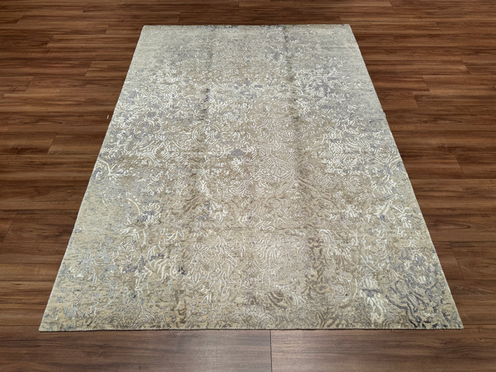 New Diamond Orjinal El Dokuması Gri Yün Bambu Halı 170x245 4.17 Metrekare - 5x8 ft