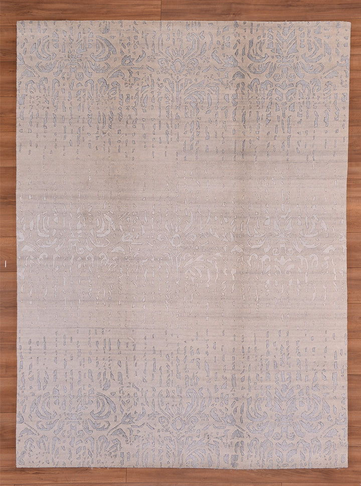 Modern BD Original Hand Woven Gray Wool Bamboo Carpet 171x243 4.16 Square Meters - 5x8 ft