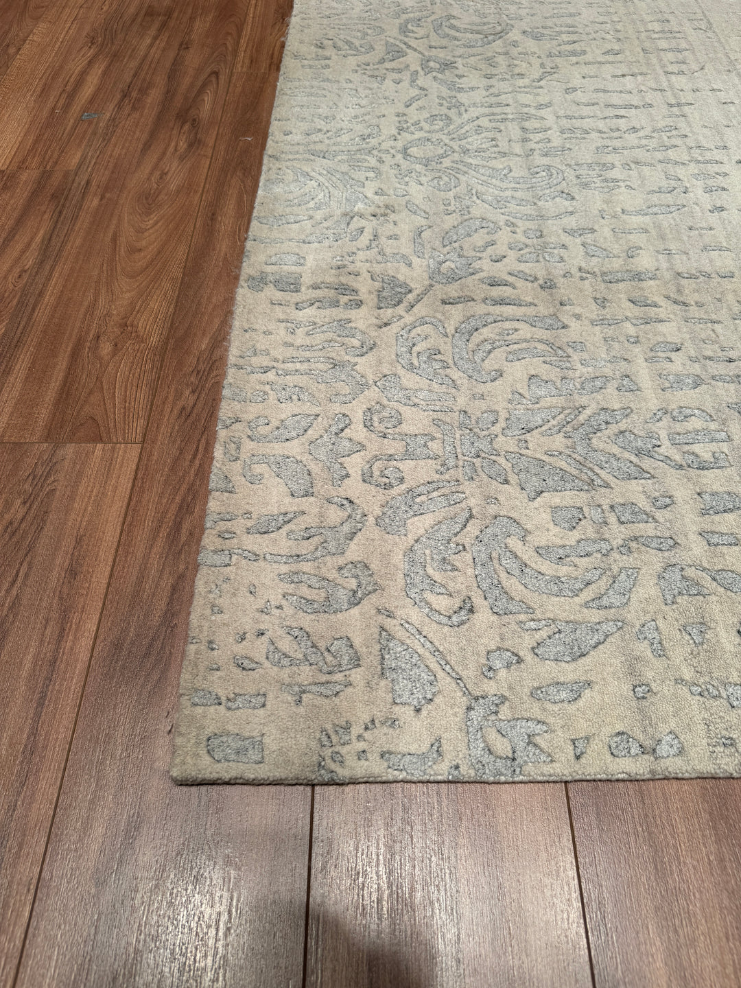 Modern BD Original Hand Woven Gray Wool Bamboo Carpet 171x243 4.16 Square Meters - 5x8 ft