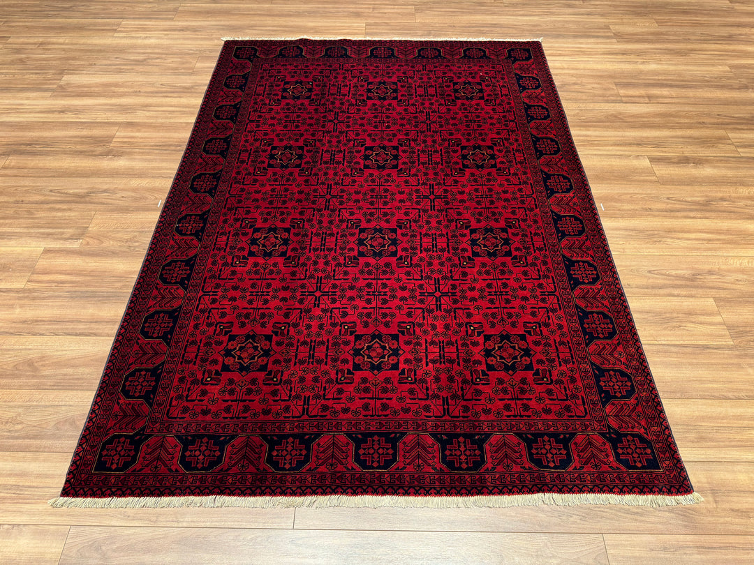 Afghan Carpet Khall Original Hand Woven Vegetable Dyed Wool 171x240 4.10 Square Meters - 5x8 ft