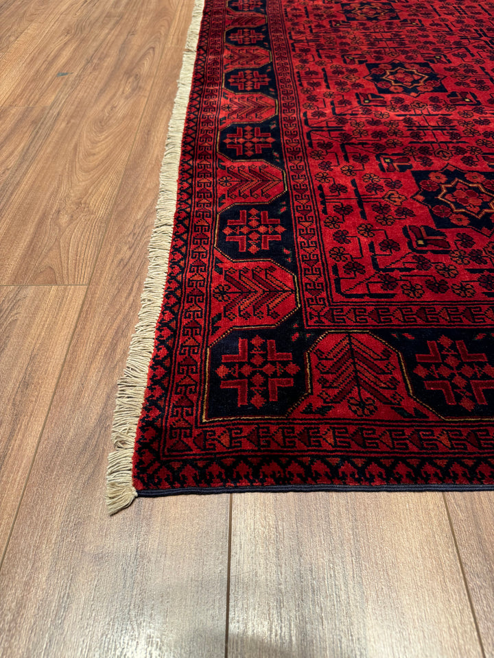 Afghan Carpet Khall Original Hand Woven Vegetable Dyed Wool 171x240 4.10 Square Meters - 5x8 ft