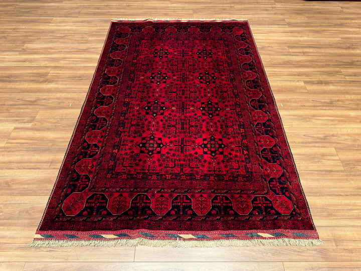 Afgan Halısı Khall Orjinal El Dokuması Kök Boya Yün 159x241 3.83 Metrekare - 5x8 ft