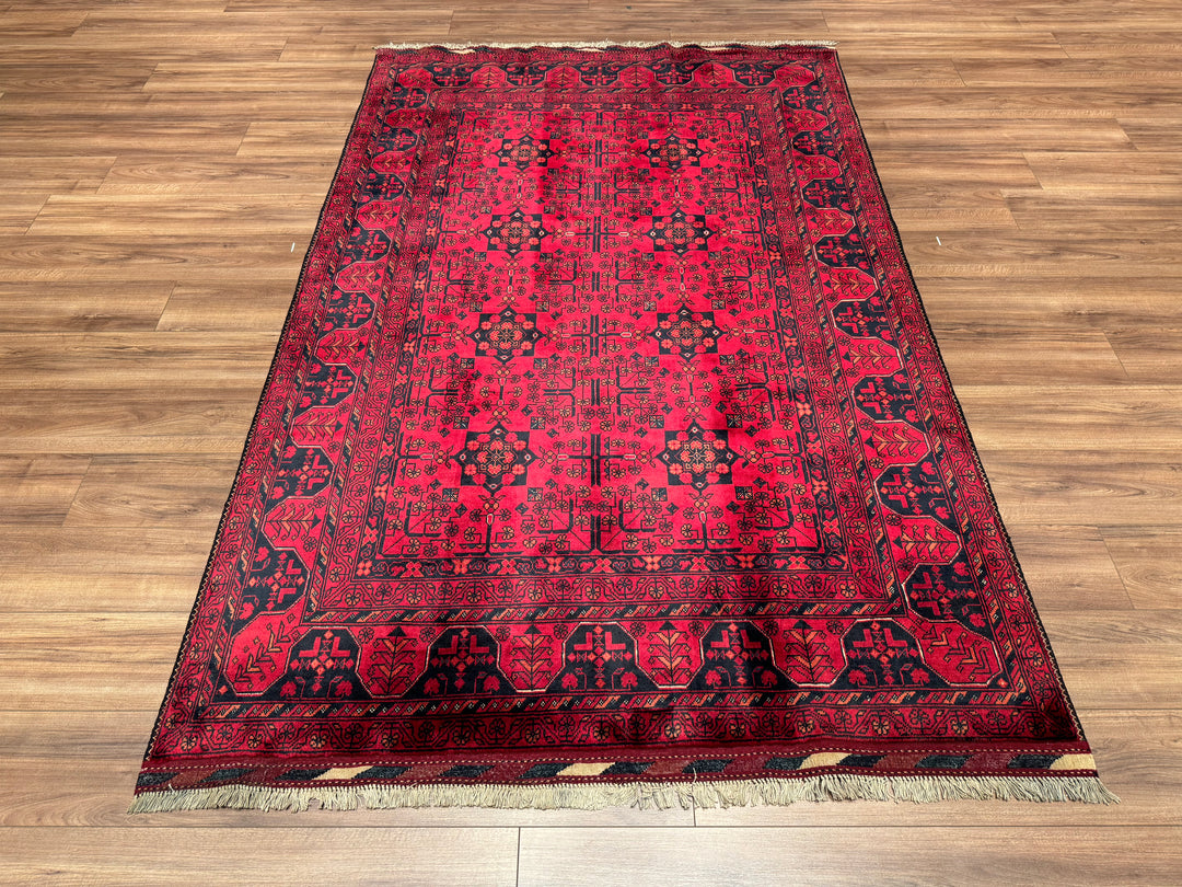 Afgan Halısı Khall Orjinal El Dokuması Kök Boya Yün 159x241 3.83 Metrekare - 5x8 ft