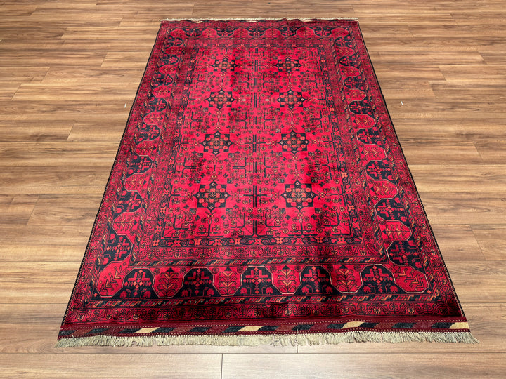 Afghan Carpet Khall Original Hand Woven Vegetable Dyed Wool 159x241 3.83 Square Meters - 5x8 ft