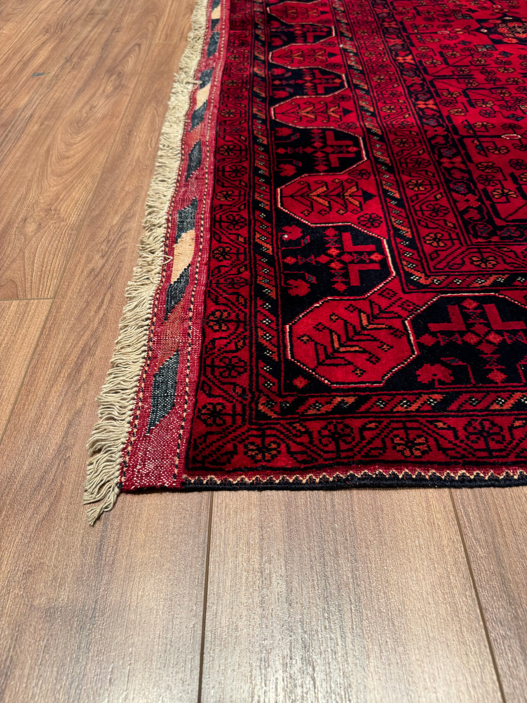 Afghan Carpet Khall Original Hand Woven Vegetable Dyed Wool 159x241 3.83 Square Meters - 5x8 ft