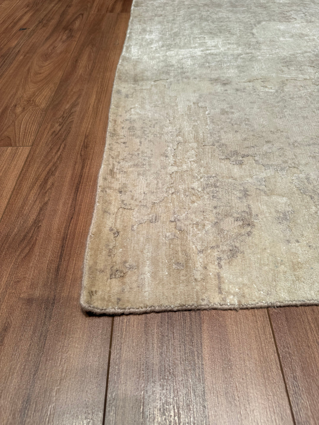 New Diamond Original Hand Woven Cream Wool Bamboo Carpet 170x240 4.08 Square Meters - 5x8 ft