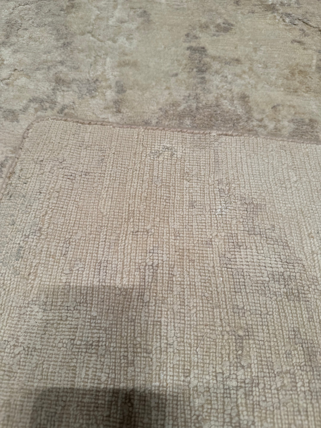 New Diamond Original Hand Woven Cream Wool Bamboo Carpet 170x240 4.08 Square Meters - 5x8 ft