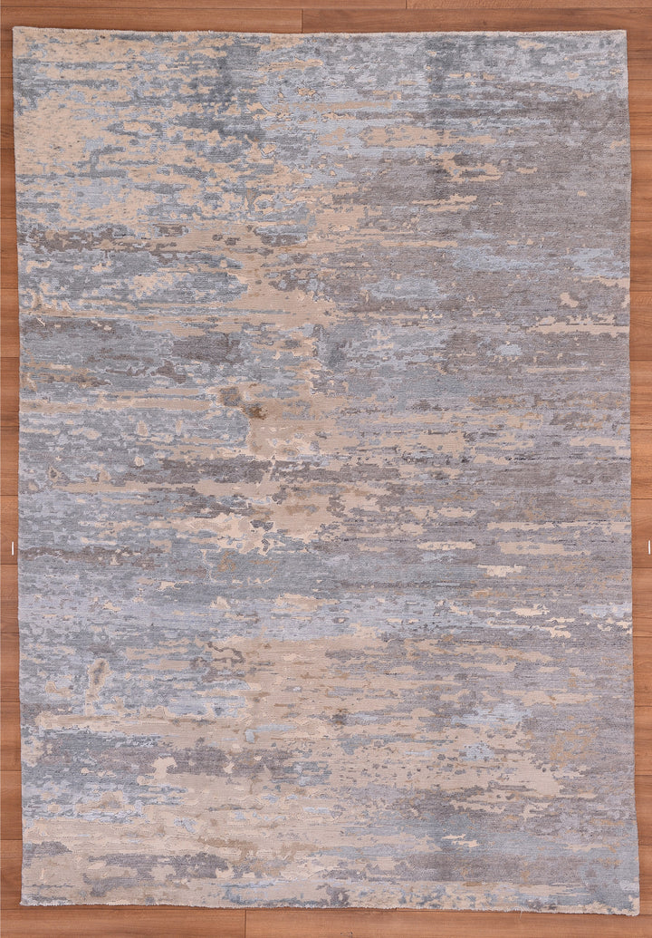 New Diamond Original Hand Woven Gray Wool Bamboo Carpet 172x245 4.16 Square Meters - 5x8 ft