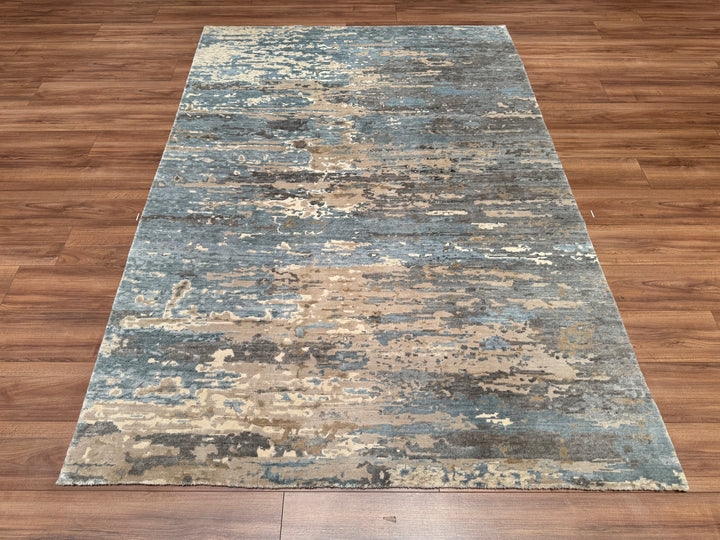 New Diamond Original Hand Woven Gray Wool Bamboo Carpet 172x245 4.16 Square Meters - 5x8 ft