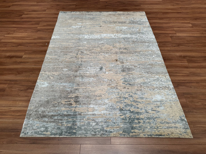 New Diamond Orjinal El Dokuması Gri Yün Bambu Halı 172x245 4.16 Metrekare - 5x8 ft